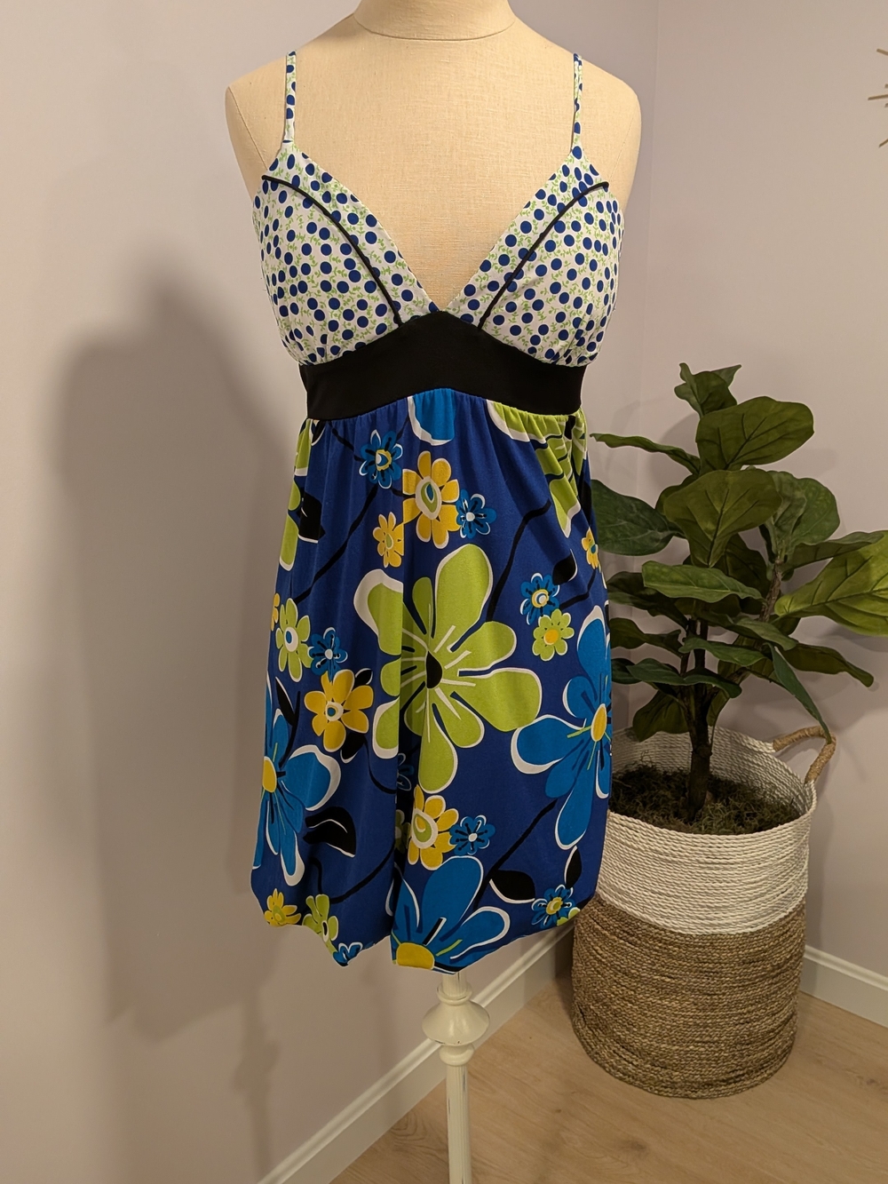 Cute Y2K Floral Mini Dress | Blueberry Print Twee Girl Summer